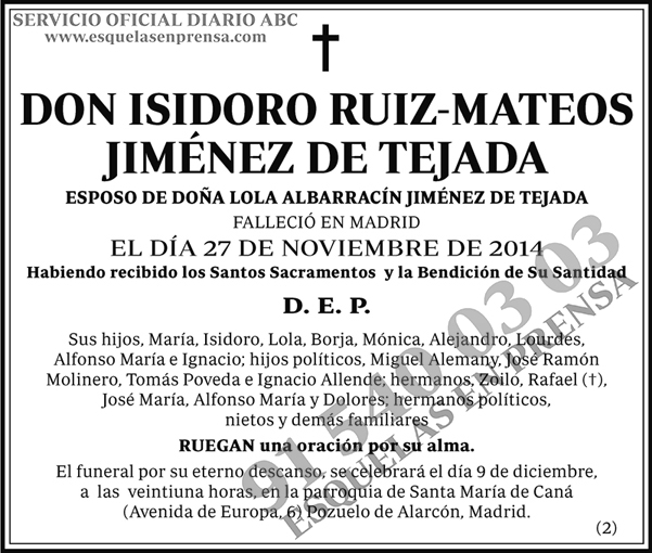 Isidoro Ruiz-Mateos Jiménez de Tejada